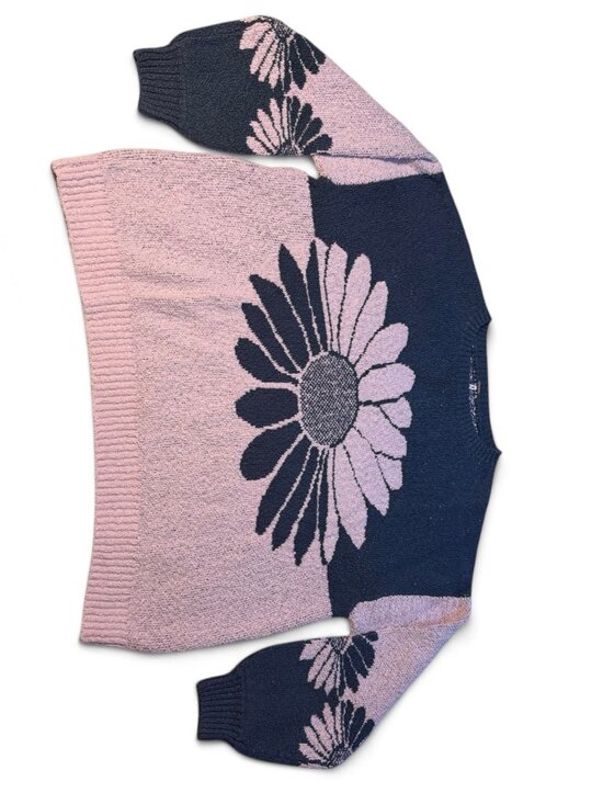 Free People Sweaters - FREE PEOPLE "Pull In Bloom" Oversized Sweater - NWOT, S, Purple/Blue